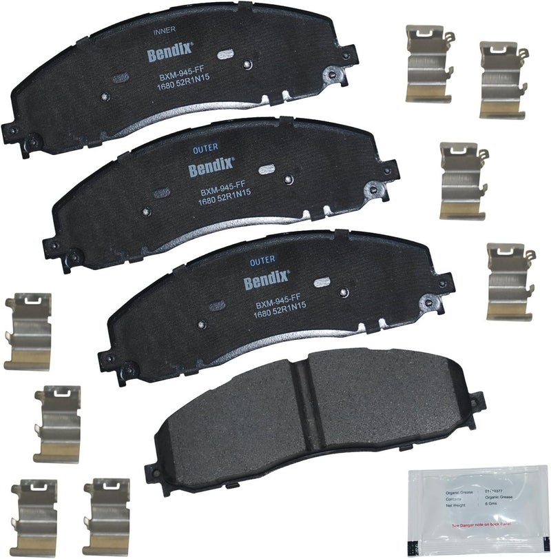 Bendix Priority1 CFM1680 Semi-Metallic Front Brake Pads for Ford F-250 Super Duty 2022-2013, F-250 Super Duty 2024, F-350 2016-2013, F-350 Super Duty 2022-2013, F-450 Super Duty 2015-2013 - Image 1